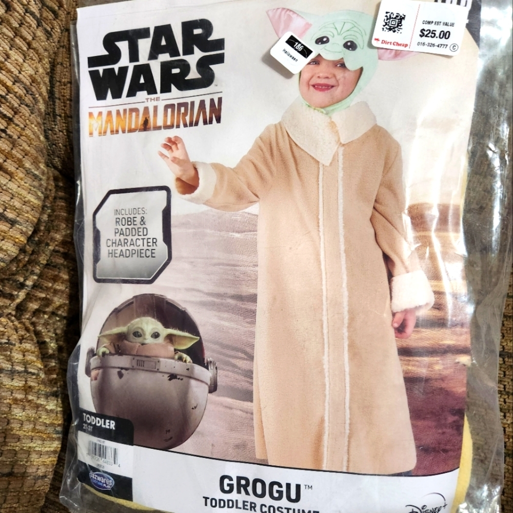 Star Wars The Mandalorian Grogu Toddler Halloween Costume Sz 3T - 4T